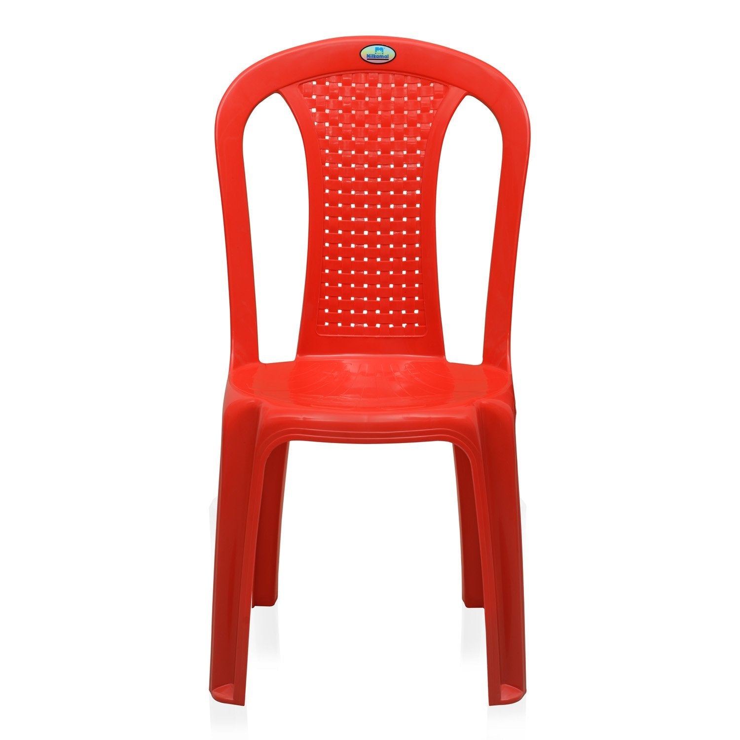 Nilkamal CHR4002 Plastic Armless Chair (Bright Red)
