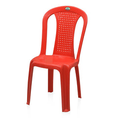 Nilkamal CHR4002 Plastic Armless Chair (Bright Red)