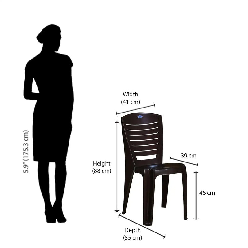 Nilkamal CHR4025 Plastic Armless Chair (Weather Brown)