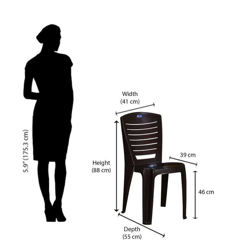 Nilkamal Celebration 1 + 6 Chair Dinning Set (Weather Brown)