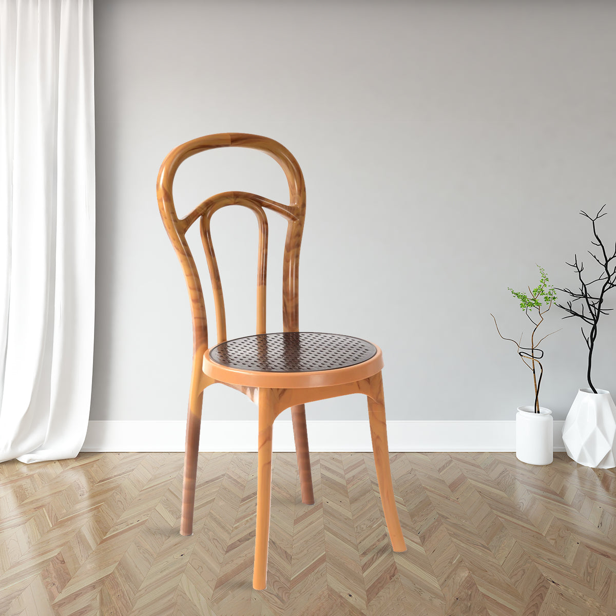 Nilkamal CHR4040 Plastic Armless Chair (Weather Brown)