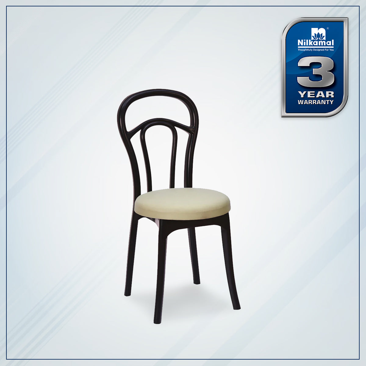 Nilkamal CHR4040 Armless Chair with Leatherette Cushion