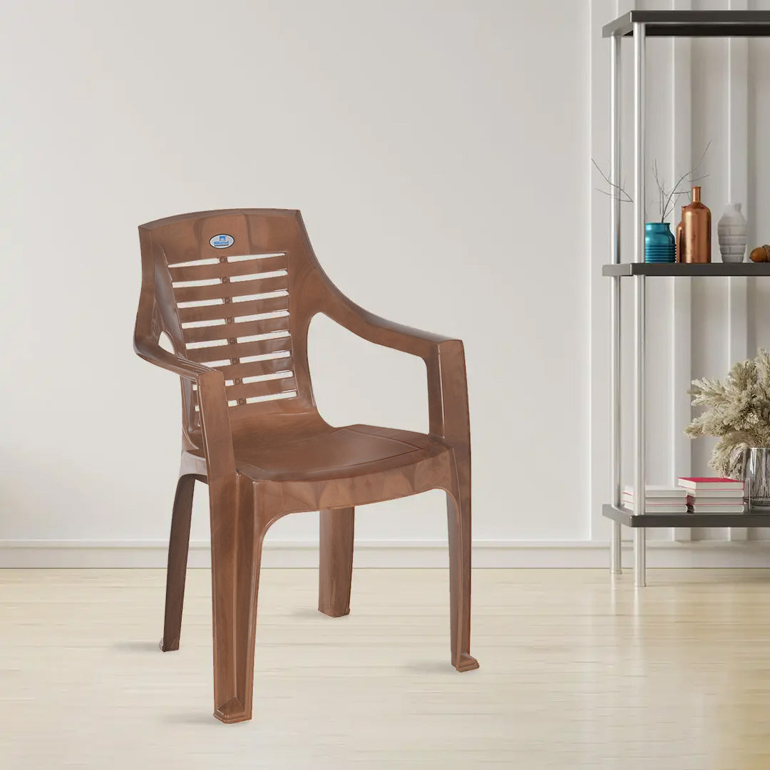 Nilkamal CHR6020 Plastic Arm Chair (Pear Wood)