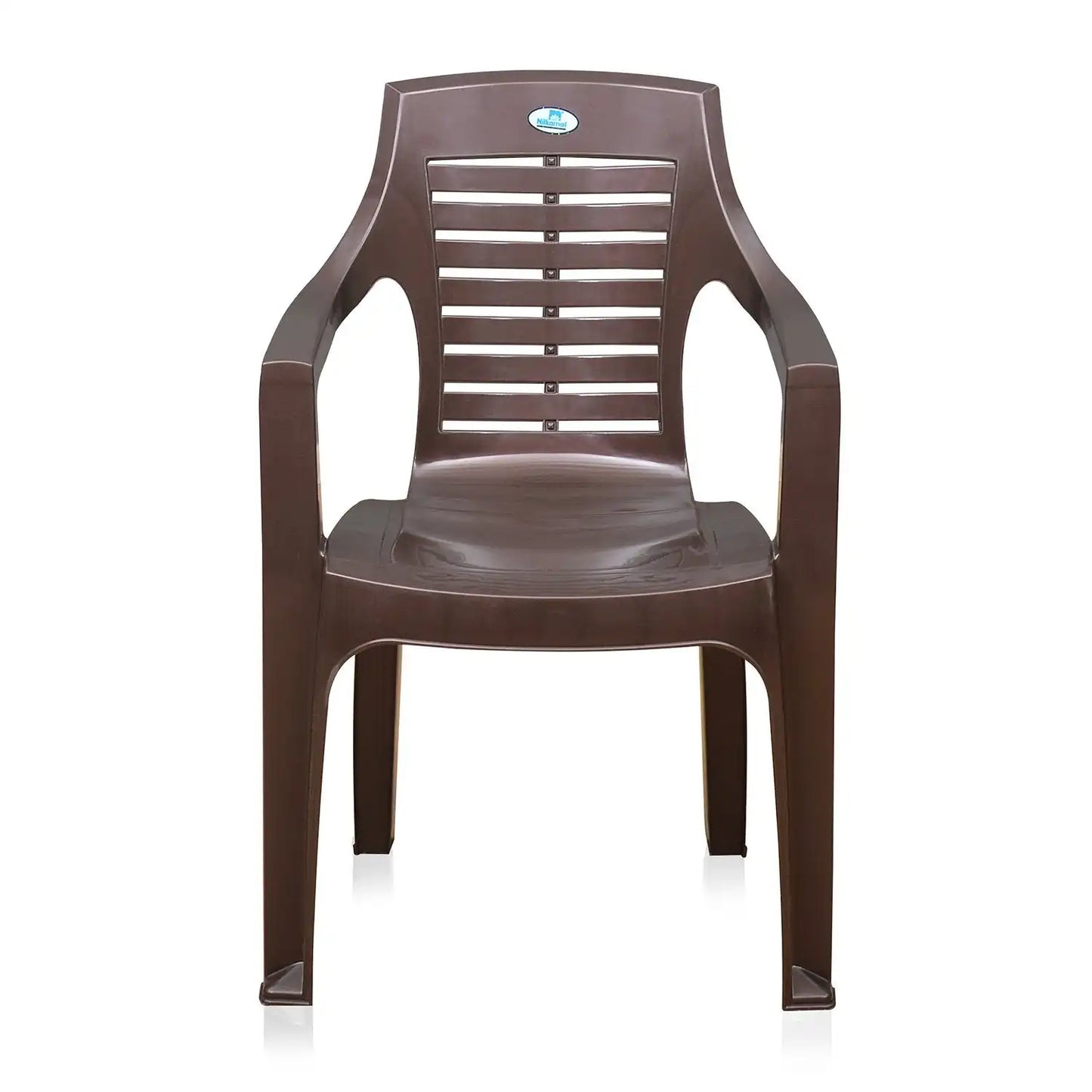 Nilkamal CHR6020 Plastic Arm Chair (Weather Brown)
