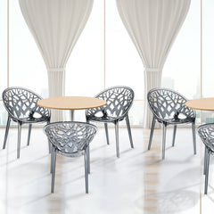 Nilkamal Crystal Polycarbonate Armless Chair (Dream Grey)