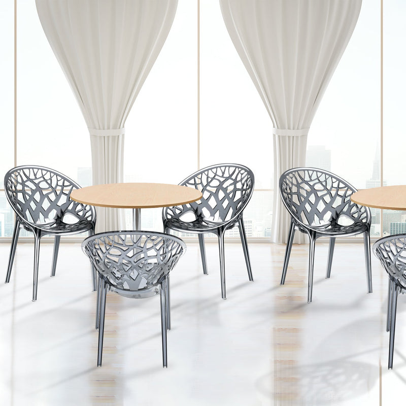 Nilkamal Crystal Polycarbonate Armless Chair (Dream Grey)