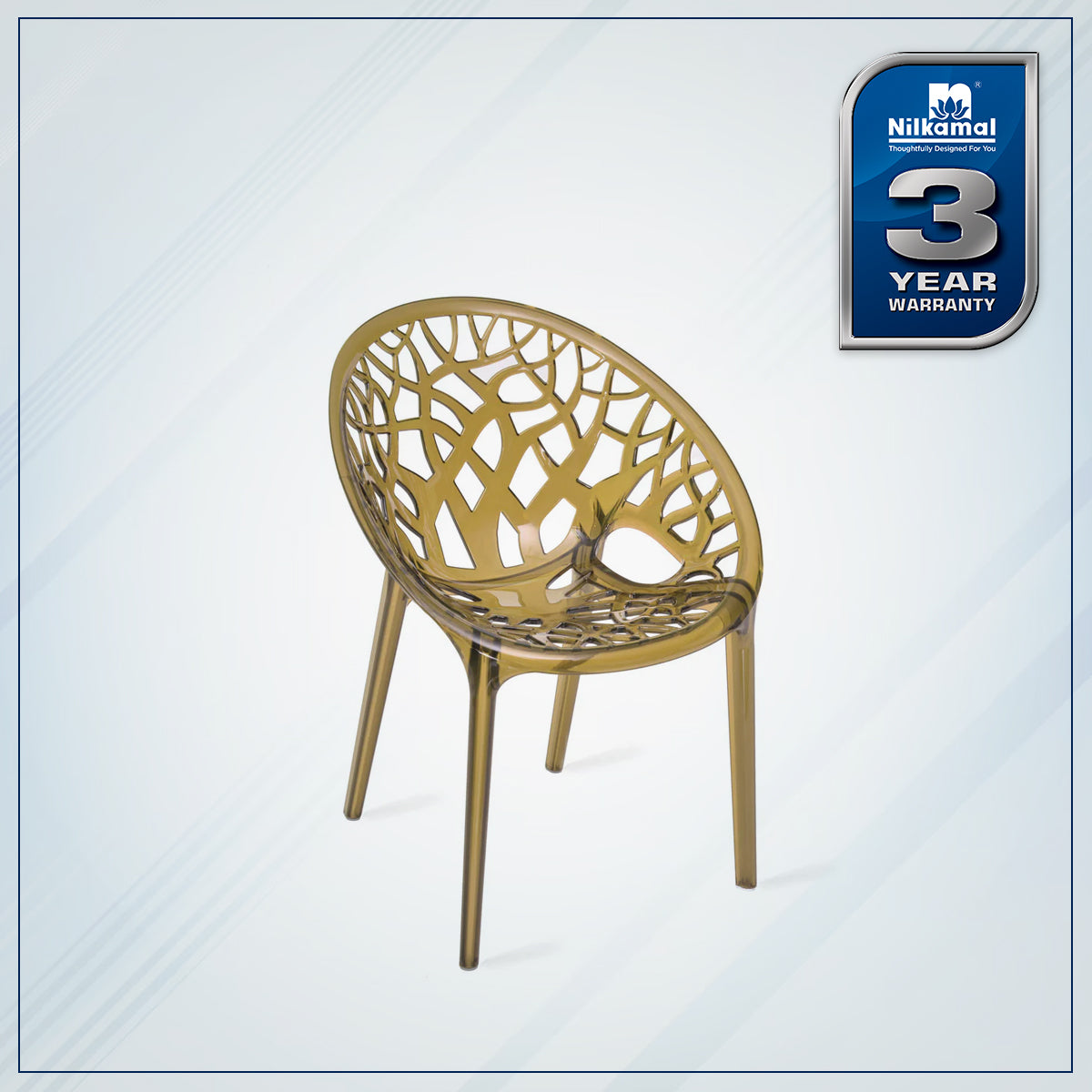 Nilkamal Crystal Polycarbonate Armless Chair