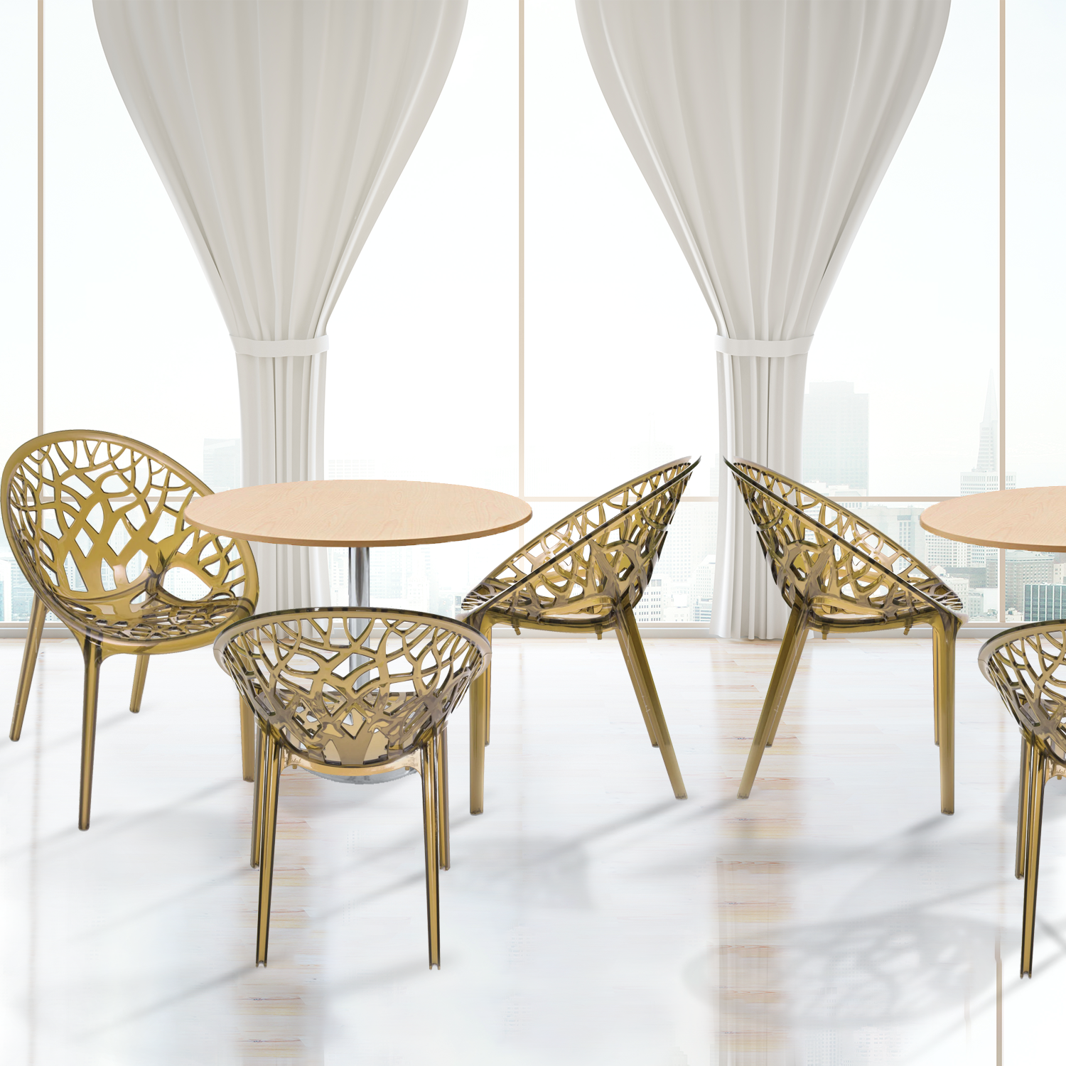 Nilkamal Crystal Polycarbonate Armless Chair