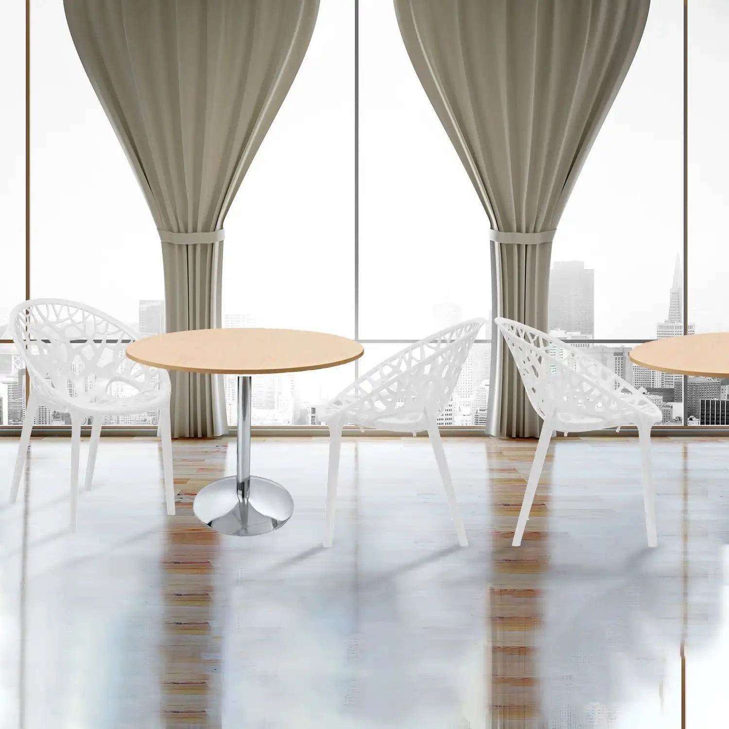 Nilkamal Crystal Polypropylene Armless Chair (Milky White)