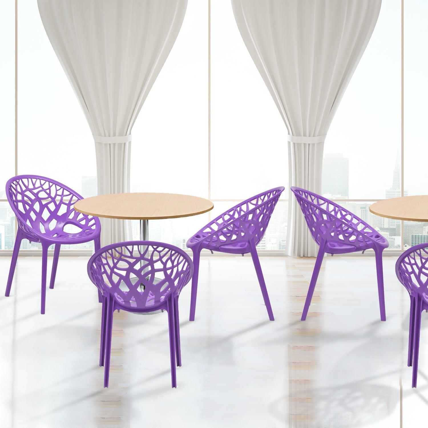 Nilkamal Crystal Polypropylene Armless Chair (Voilet)