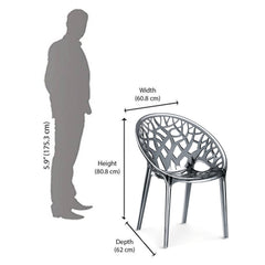 Nilkamal Crystal Polycarbonate Armless Chair (Dream Grey)