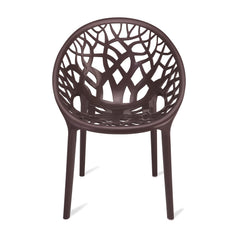 Nilkamal Crystal Polypropylene Armless Chair (Weather Brown)