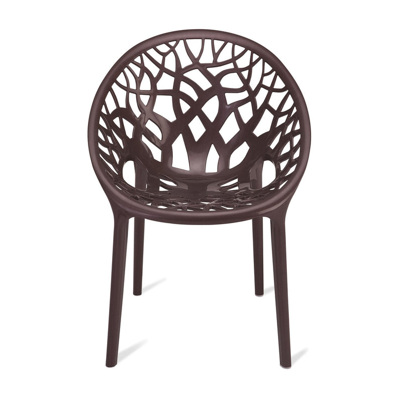 Nilkamal Crystal Polypropylene Armless Chair (Weather Brown)