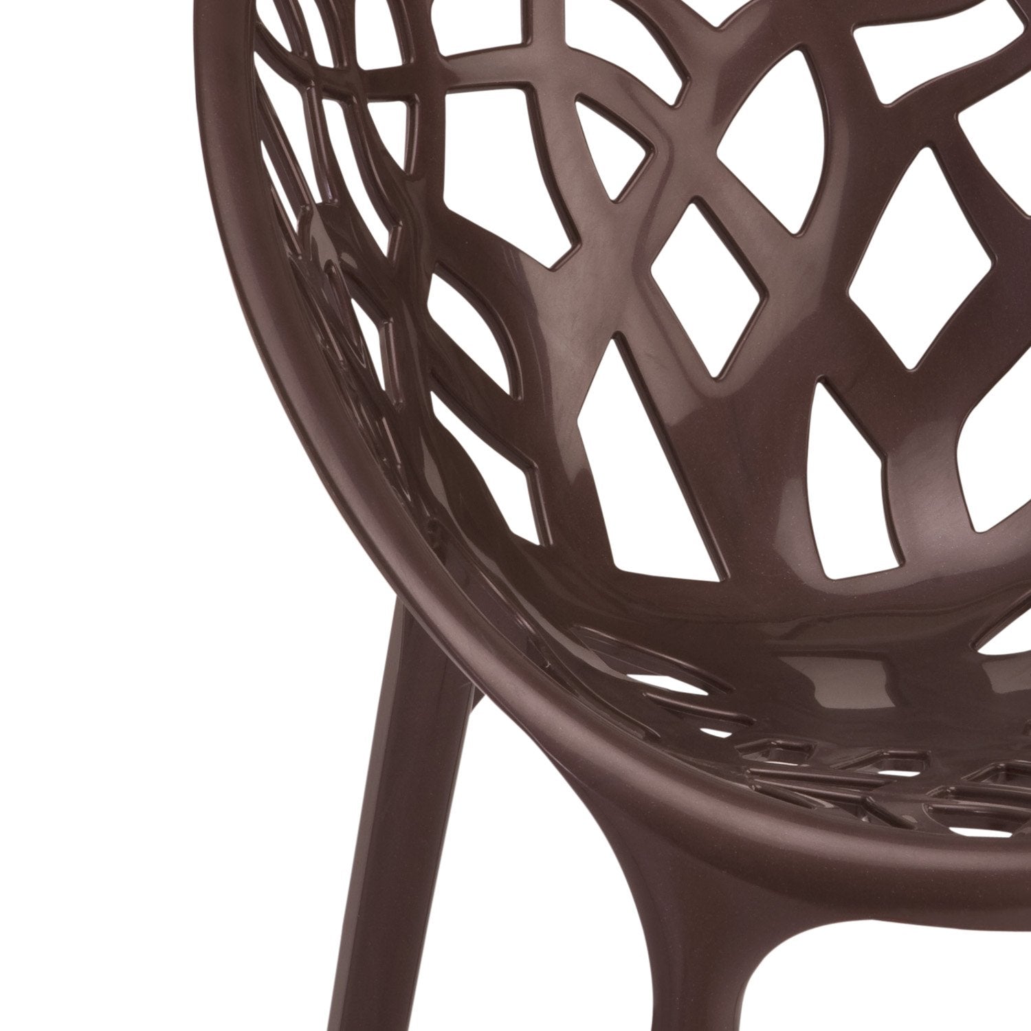 Nilkamal Crystal Polypropylene Armless Chair (Weather Brown)