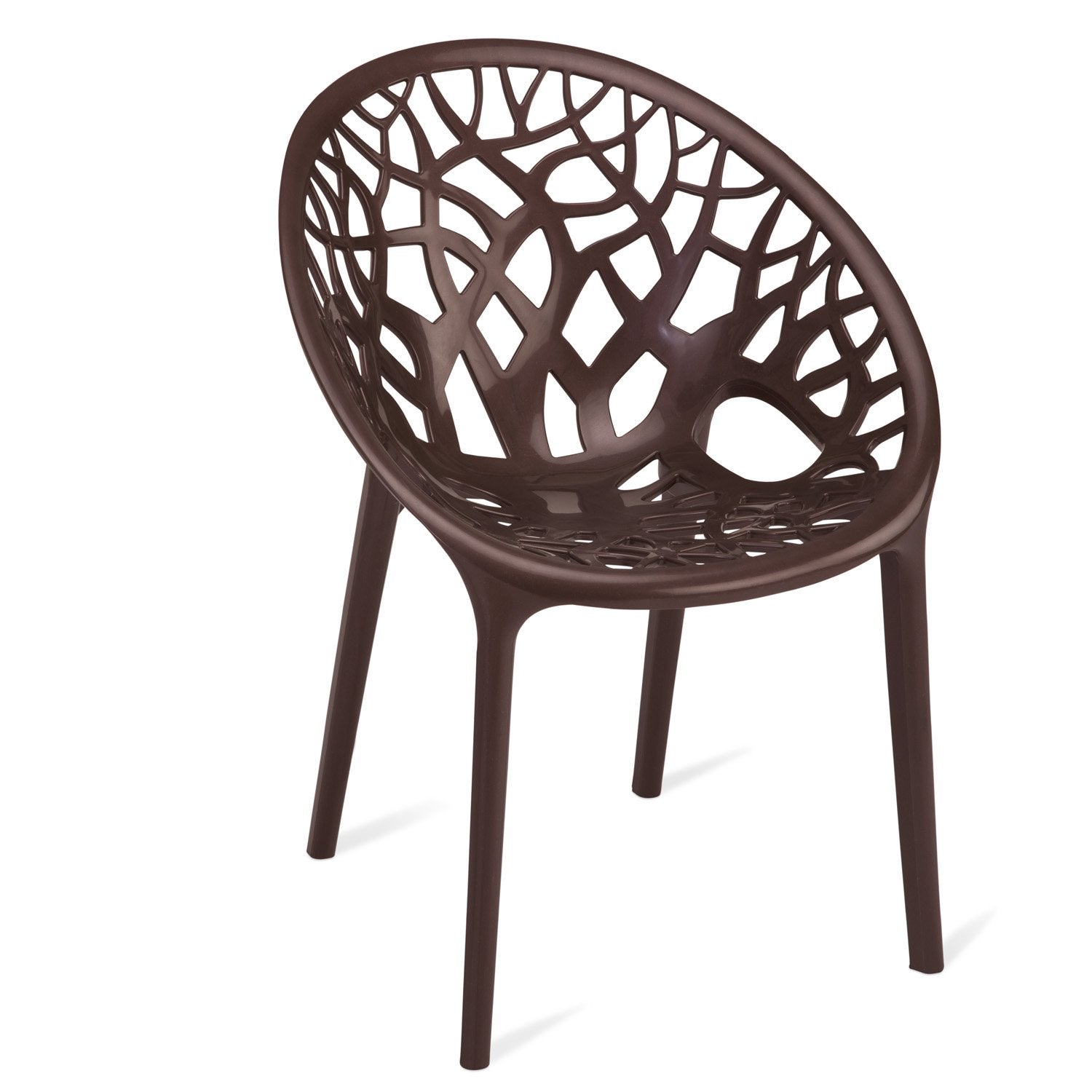 Nilkamal Crystal Polypropylene Armless Chair (Weather Brown)