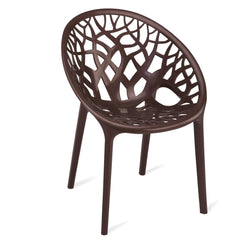 Nilkamal Crystal Polypropylene Armless Chair (Weather Brown)