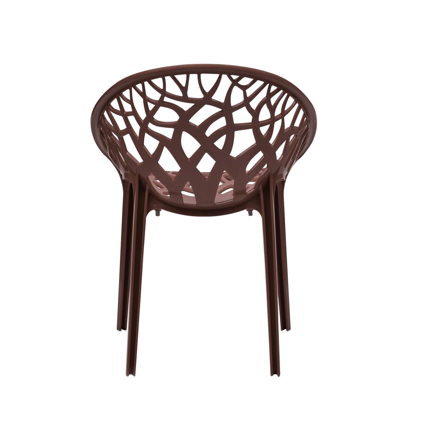 Nilkamal Crystal Polypropylene Armless Chair (Weather Brown)