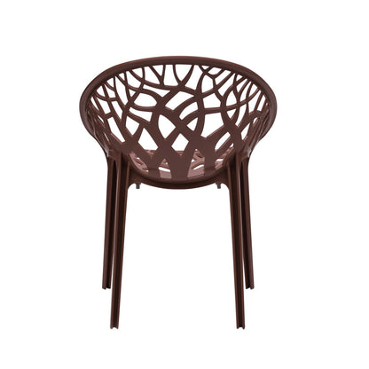 Nilkamal Crystal Polypropylene Armless Chair (Weather Brown)