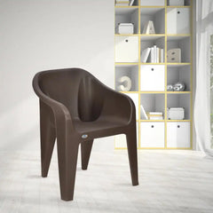 Nilkamal Eeezy Go Plastic Armchair (Season Rust Brown)