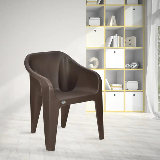 Nilkamal Eeezy Go Plastic Armchair (Season Rust Brown)