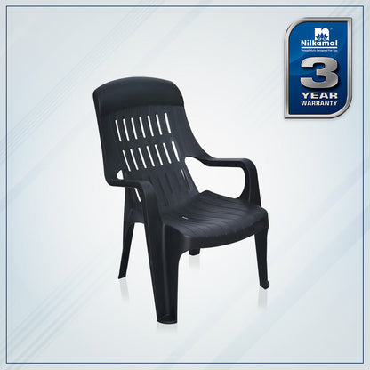Nilkamal Weekender Plastic Arm Chair (Iron Black)