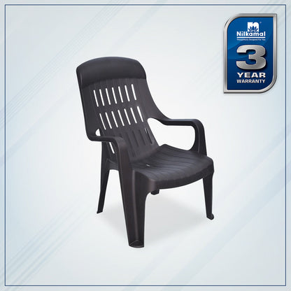 Nilkamal Weekender Plastic Arm Chair (Weathered Brown)