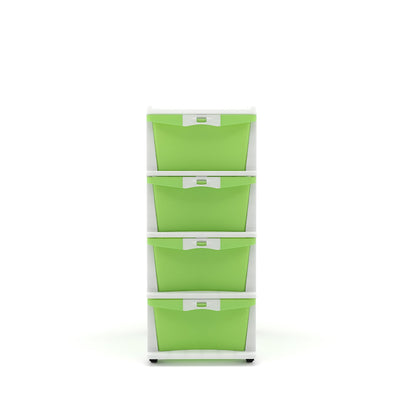 Nilkamal CHTR24 Four Layers Chest of Drawer (Cream and Pastel Green)