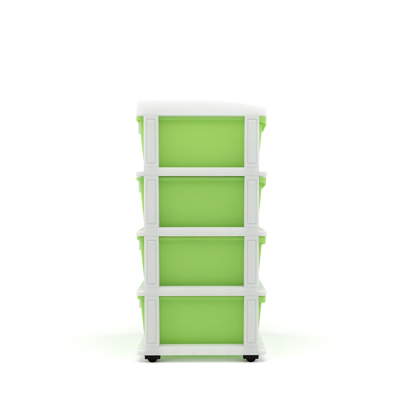 Nilkamal CHTR24 Four Layers Chest of Drawer (Cream and Pastel Green)