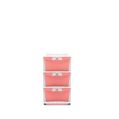 Nilkamal CHTR23 Three Layers Chest of Drawer (Pink and Cream)