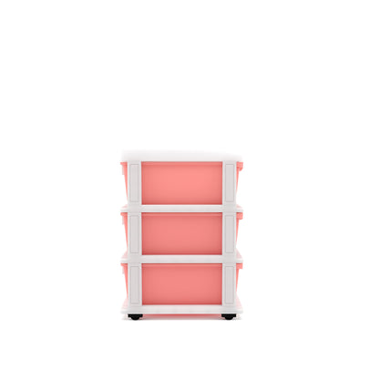 Nilkamal CHTR23 Three Layers Chest of Drawer (Pink and Cream)