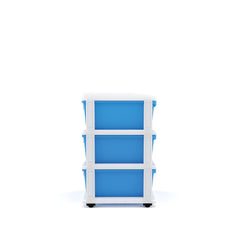 Nilkamal CHTR23 Three Layers Chest of Drawer (Blue and Cream)