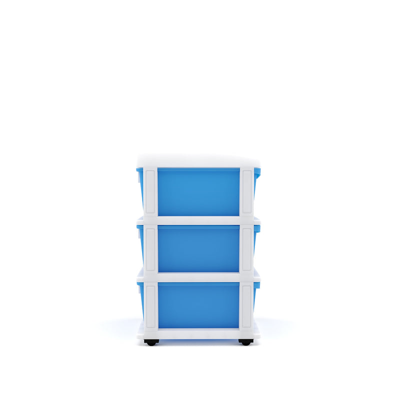 Nilkamal CHTR23 Three Layers Chest of Drawer (Blue and Cream)