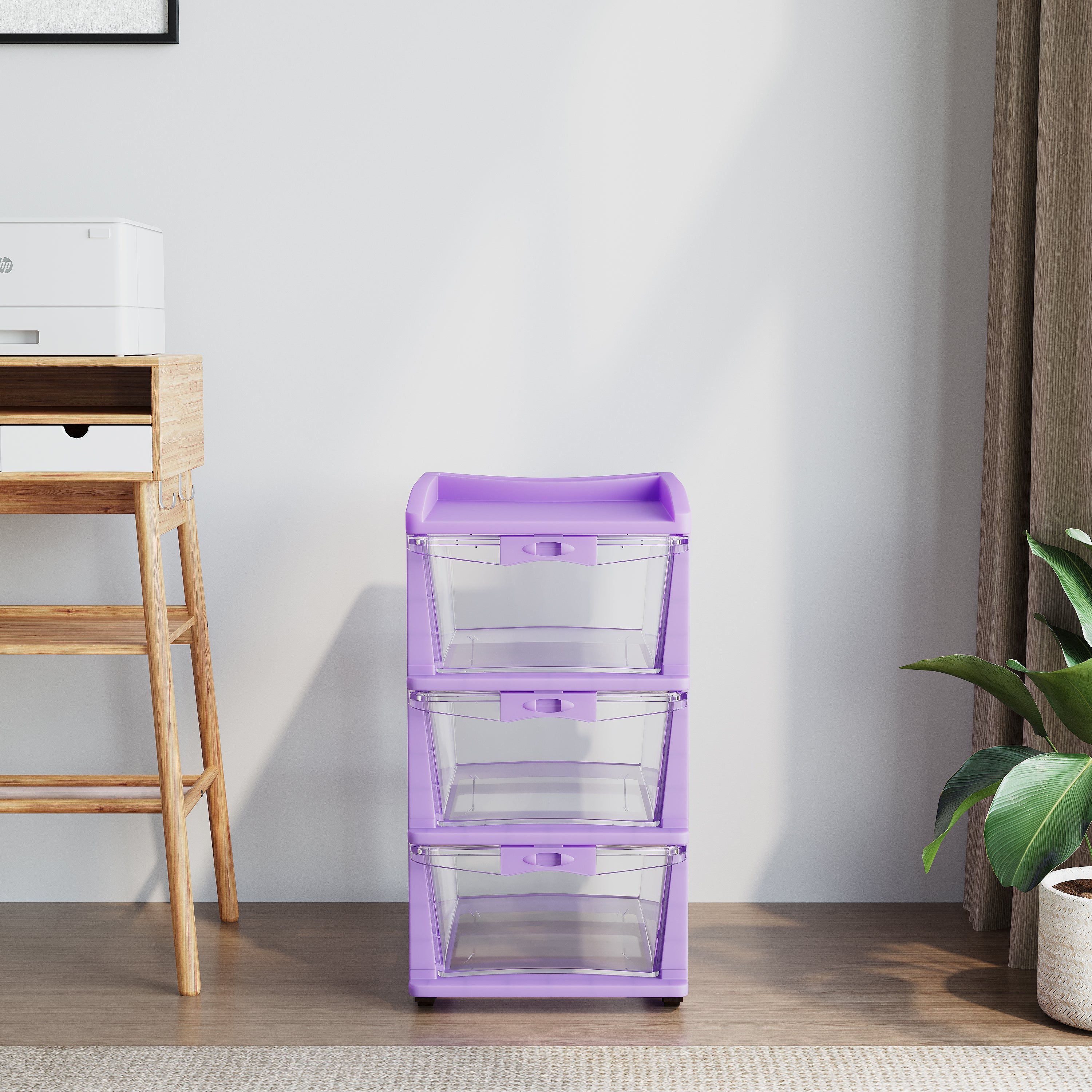 Nilkamal CHTR23 Three Layers Chest of Drawer (Voilet)