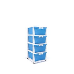 Nilkamal CHTR24 Four Layers Chest of Drawer (Blue and Cream)