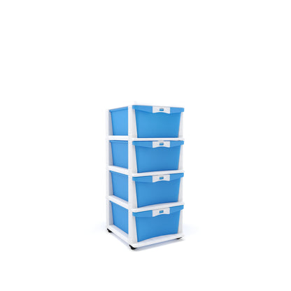Nilkamal CHTR24 Four Layers Chest of Drawer (Blue and Cream)