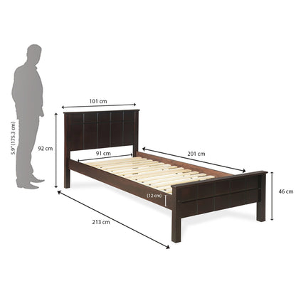 Nilkamal Cipher Solid Wood Single Bed (Espresso)