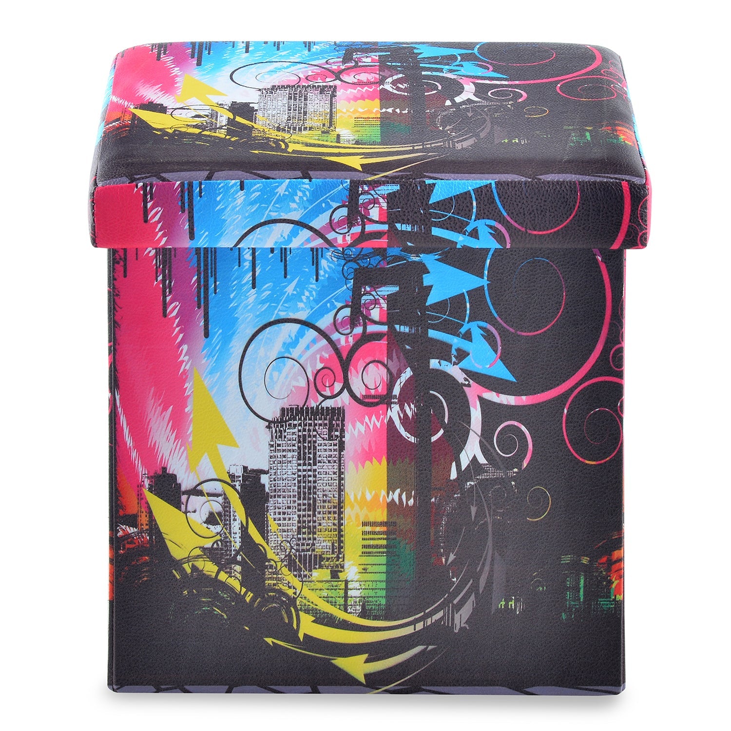 Nilkamal City Night Fold Storage Ottoman (Black)