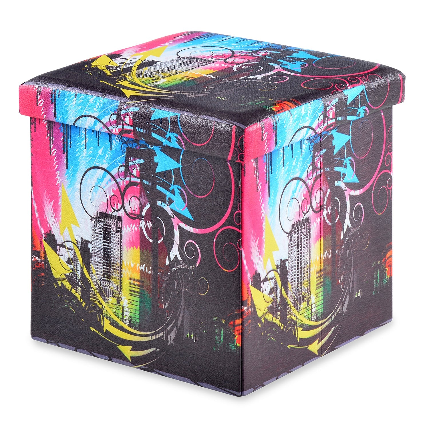 Nilkamal City Night Fold Storage Ottoman (Black)