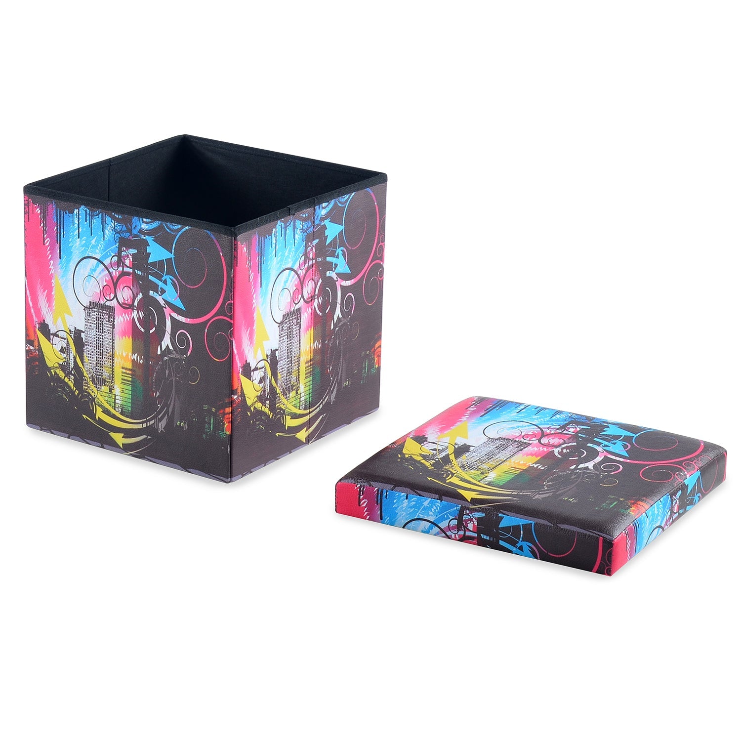 Nilkamal City Night Fold Storage Ottoman (Black)