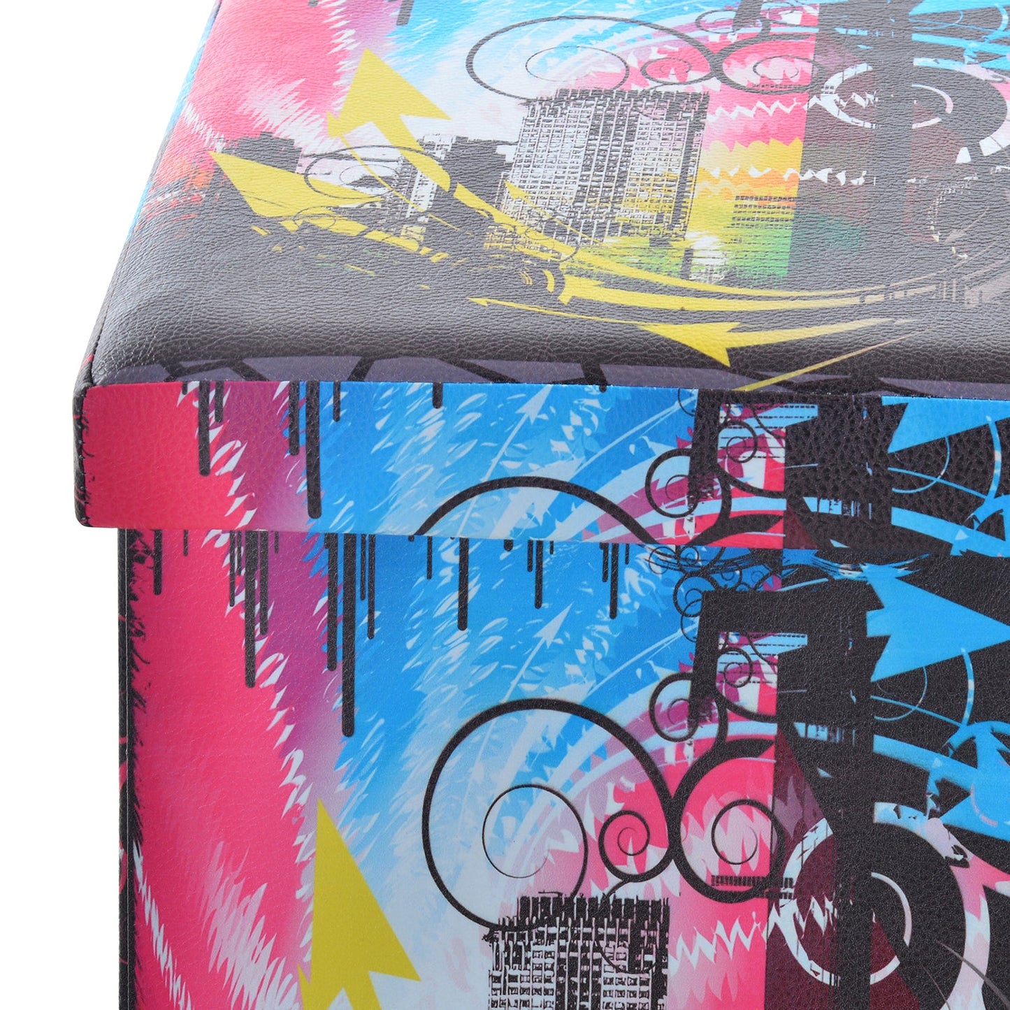 Nilkamal City Night Fold Storage Ottoman (Black)