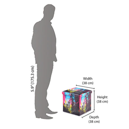 Nilkamal City Night Fold Storage Ottoman (Black)