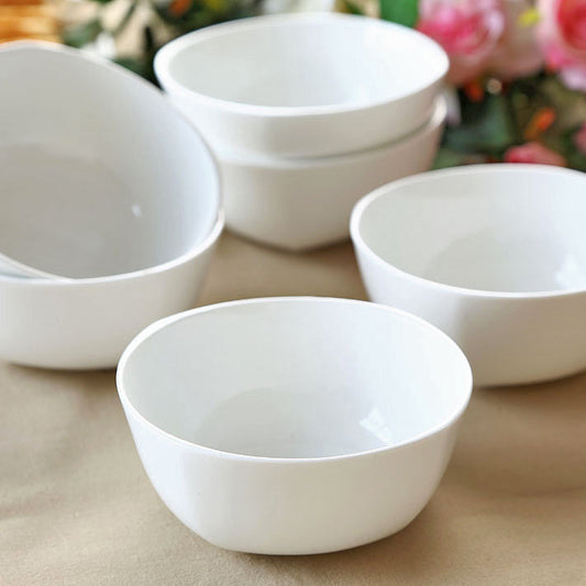 Clay Craft Basic Bowl Square 4 Piece Small Plain White