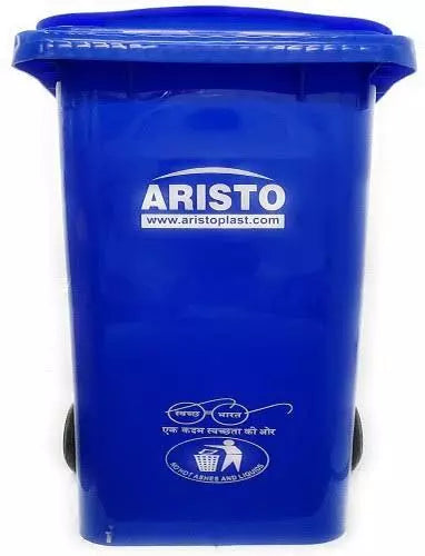 ARISTO 90 L Blue Plastic Dustbin With Wheel