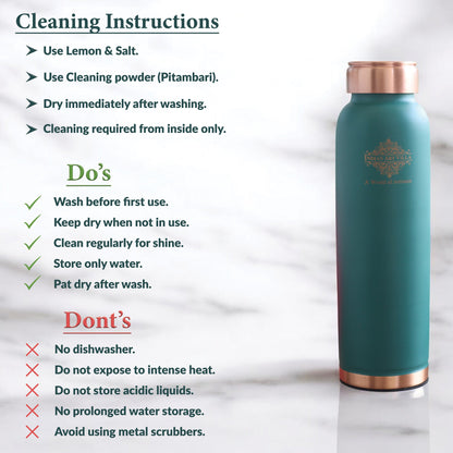 Personalized Copper Silk Finish Ergonomic Water Bottle 900 ML
