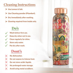 Tamba Bottle with Rajasthani Meena 'Padharo Mhare Desh' Design – 900 ML