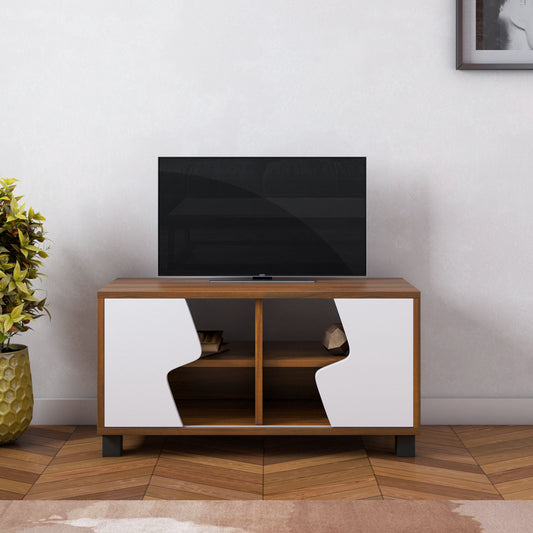 Nilkamal Clive TV Unit (Walnut and White)