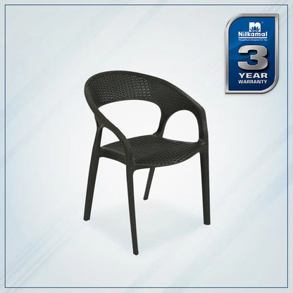 Nilkamal Club Plastic Arm Chair (Charcoal Grey)