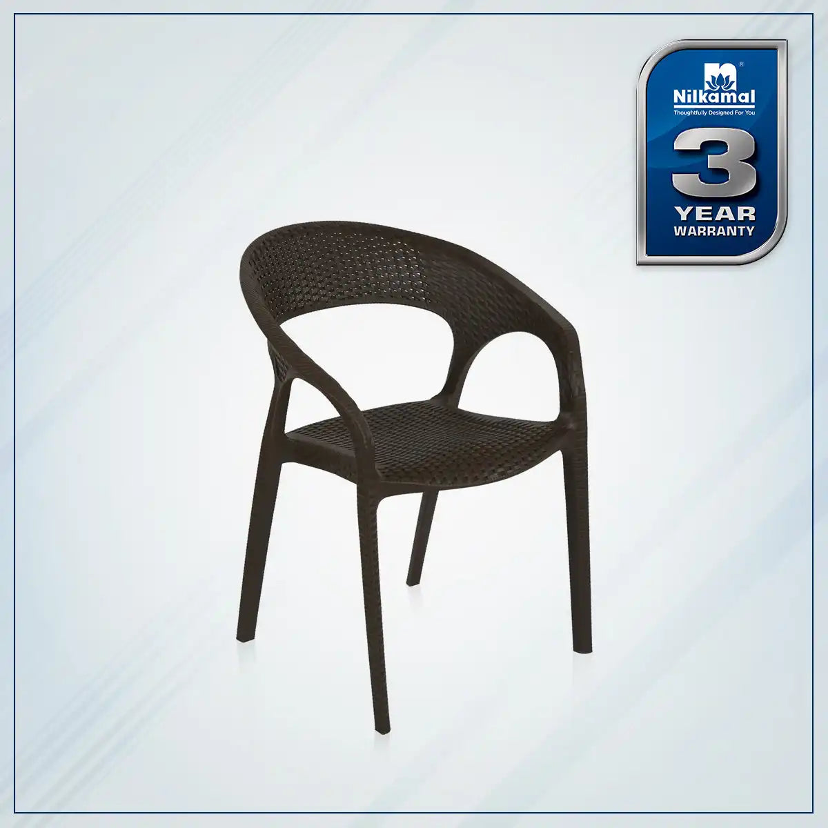 Nilkamal Club Plastic Arm Chair (Season Rust Brown)
