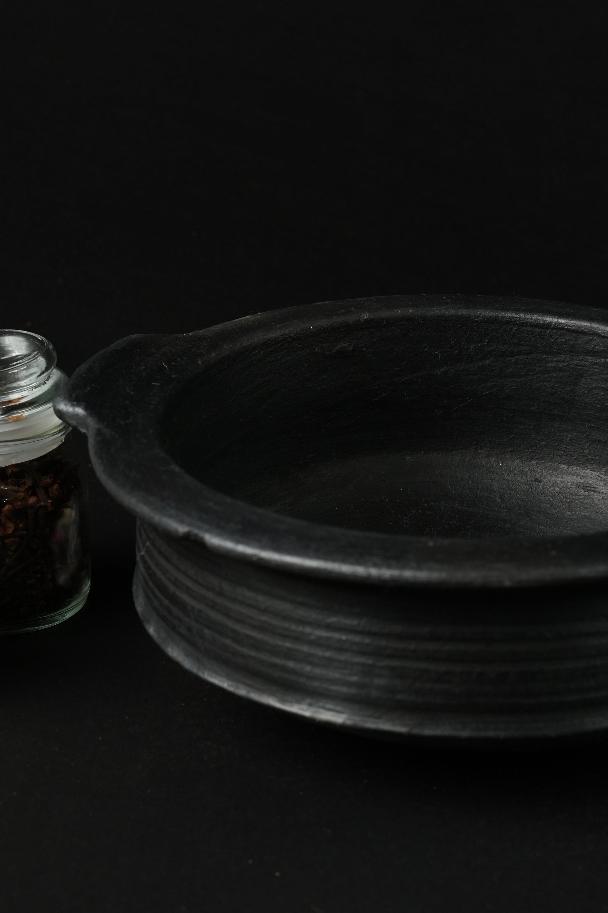 Blackened Clay Curry/Rasam Pot (Small)