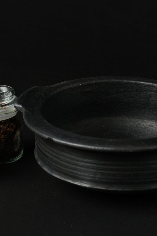 Blackened Clay Curry/Rasam Pot (Small)